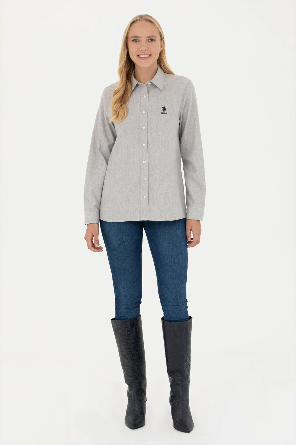 Женская рубашка с длинным рукавом Stone - U.s. polo assn фото 4