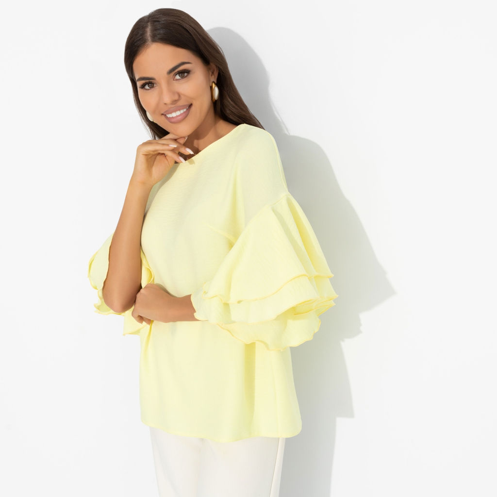 Блуза с акцентными рукавами, Молниеносная влюбленность (sunny) - Charutti фото 4