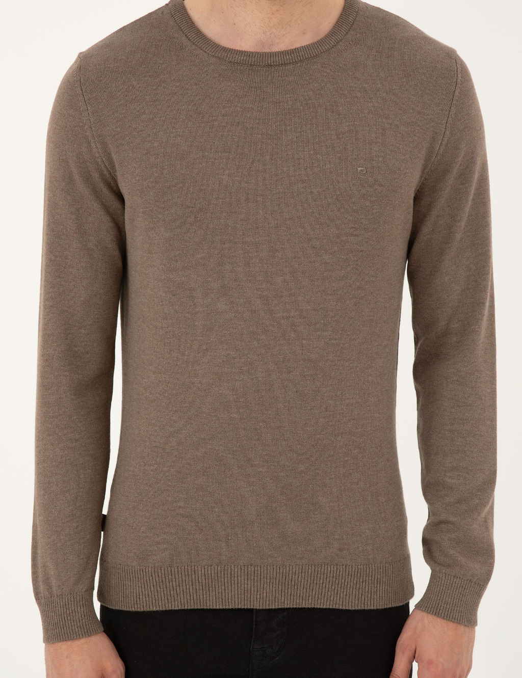Vizon Melanj Slim Fit Bisiklet Yaka Basic Triko Kazak