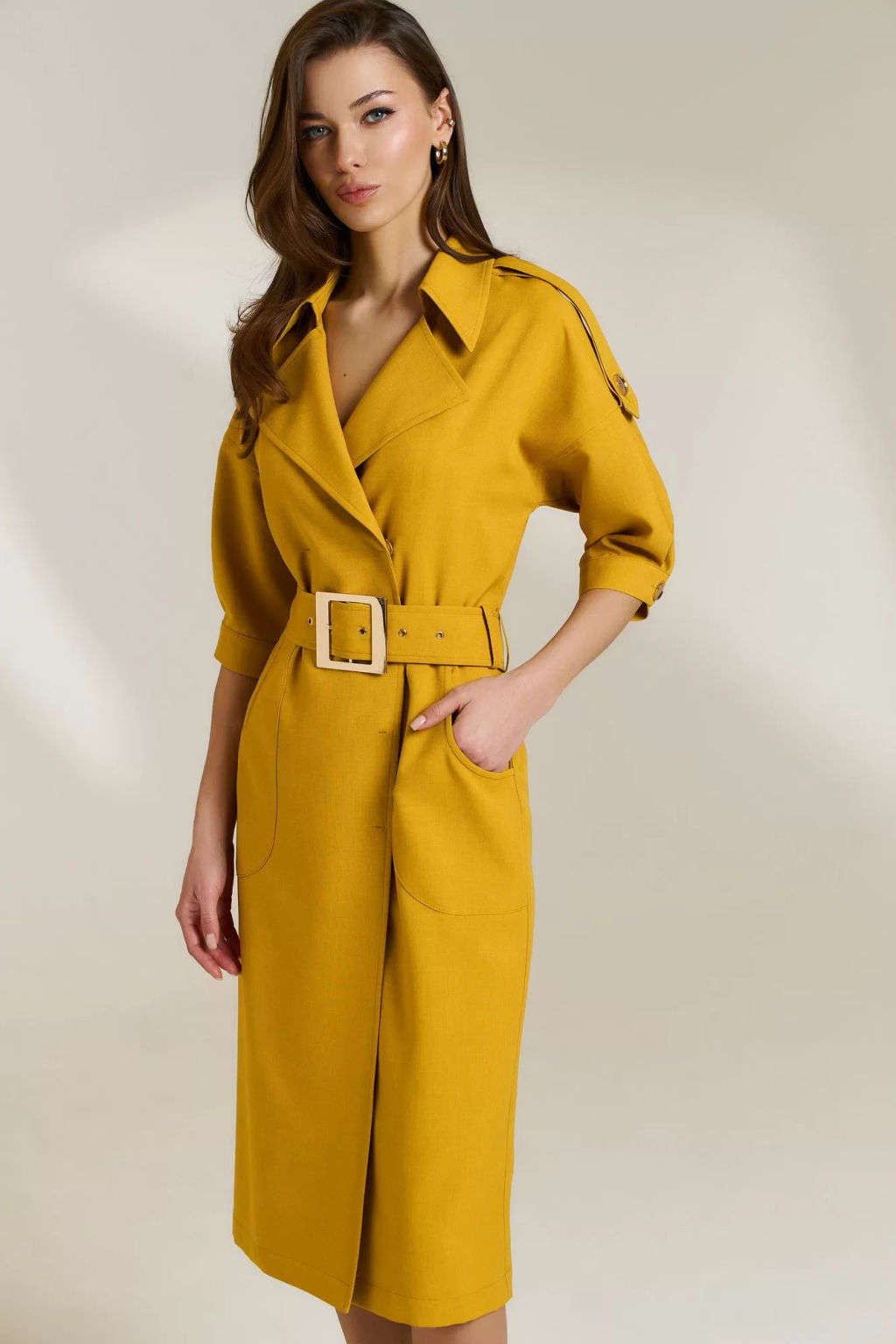 Платье 0829 горчичный - Diliafashion фото 2