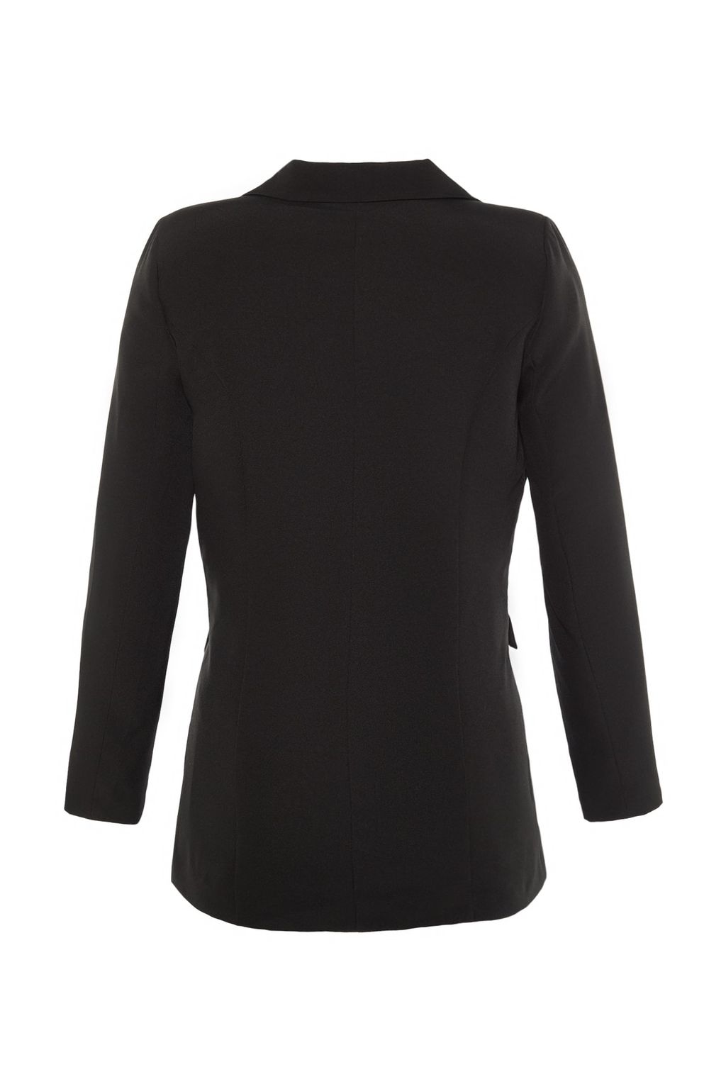 Siyah Regular Astarl? Kruvaze Kapama Dokuma Blazer Ceket TWOSS20CE0059