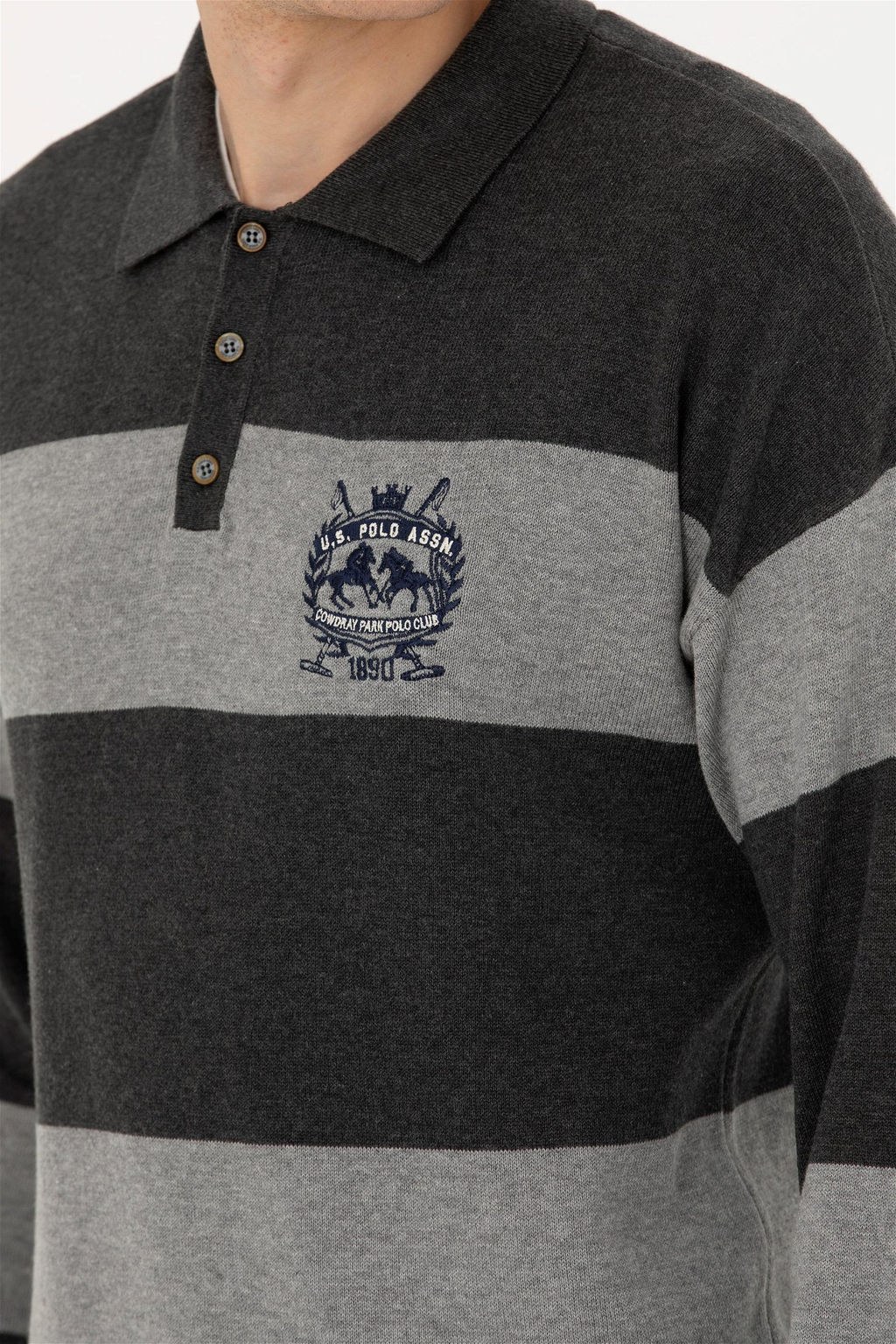 Мужской свитер антрацитового меланжа - U.s. polo assn фото 7