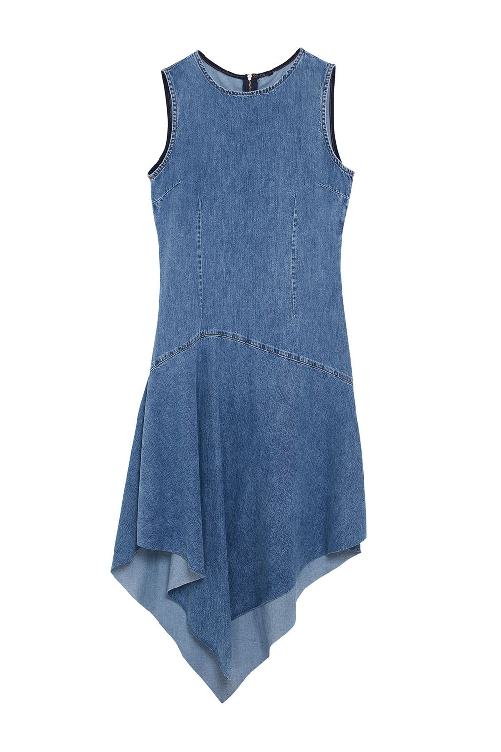 Mavi Dikis Detayl? Asimetrik Midi Denim Elbise TWOAW25EL00091 - Trendyolmilla фото 6