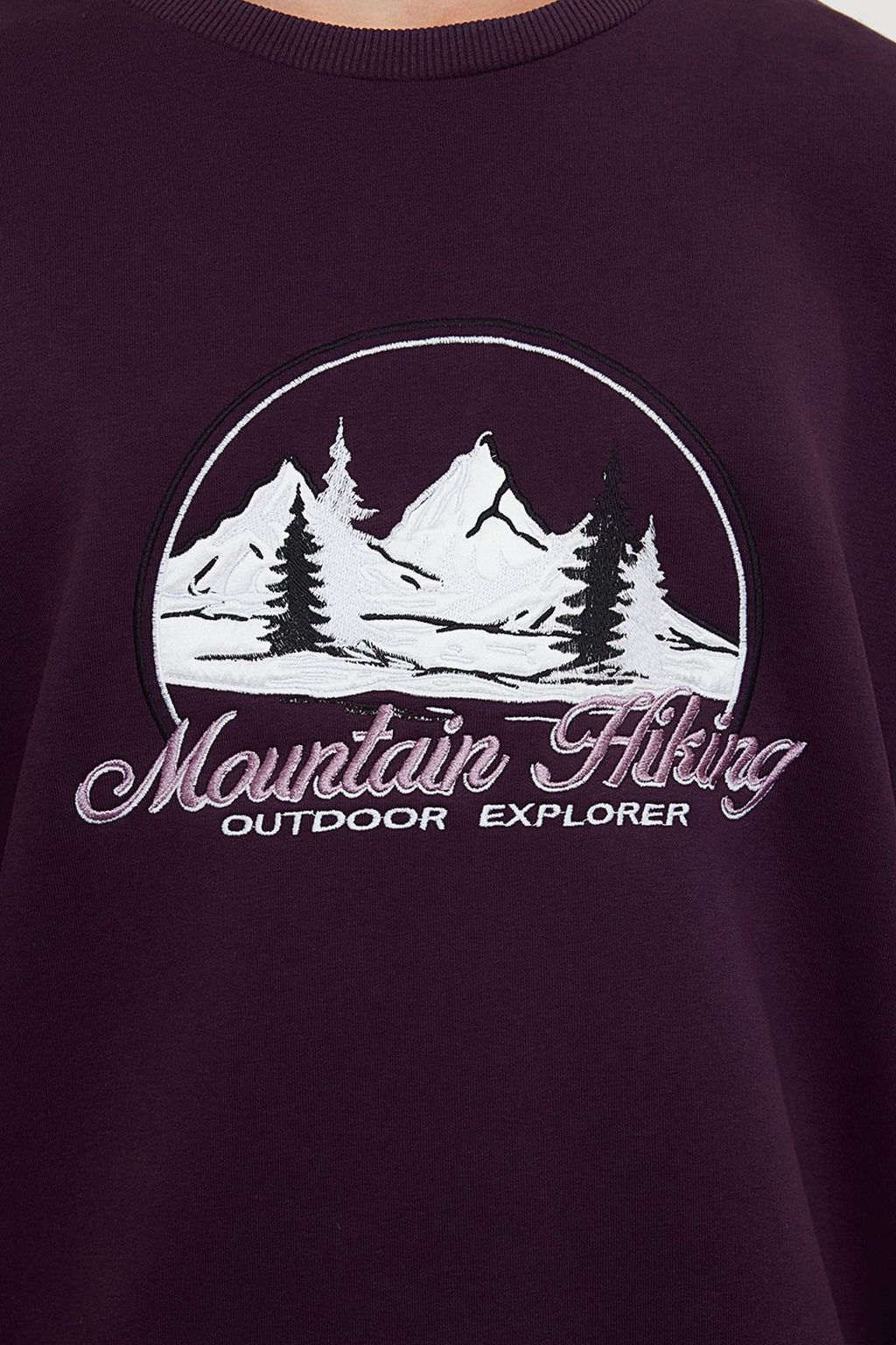 Mor Oversize/Genis Kesim Nak?sl? Ici Polar/S?cak Tutan Sweatshirt TMNAW25SW00025 - Trendyolmilla фото 4