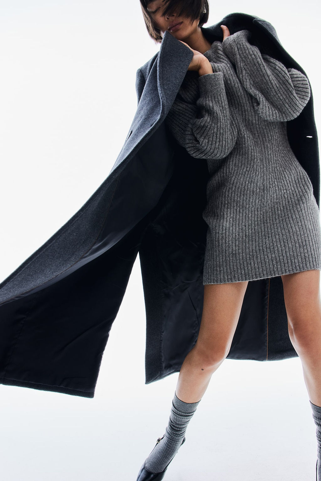 Vestido en punto de canale con escote barco - H&m фото 2