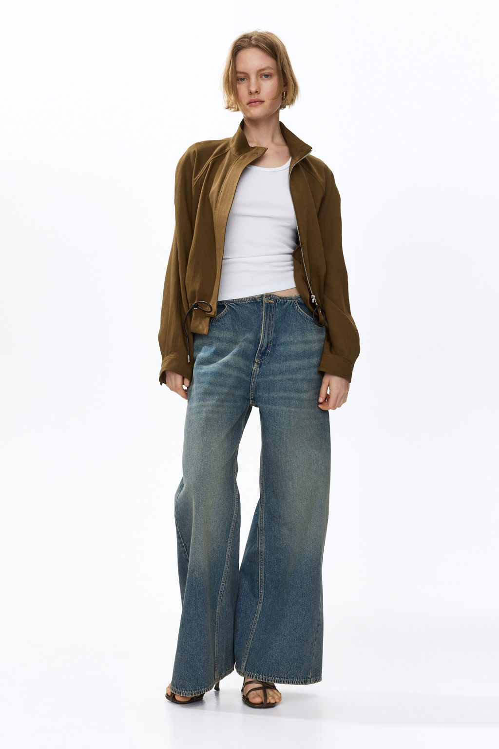 Chaqueta oversize en mezcla de lino - H&m фото 9