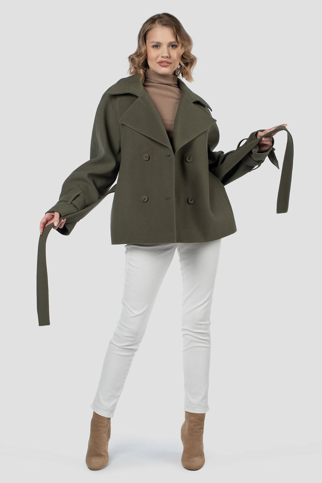 01-12135 Пальто женское демисезонное (пояс) - El podio фото 3