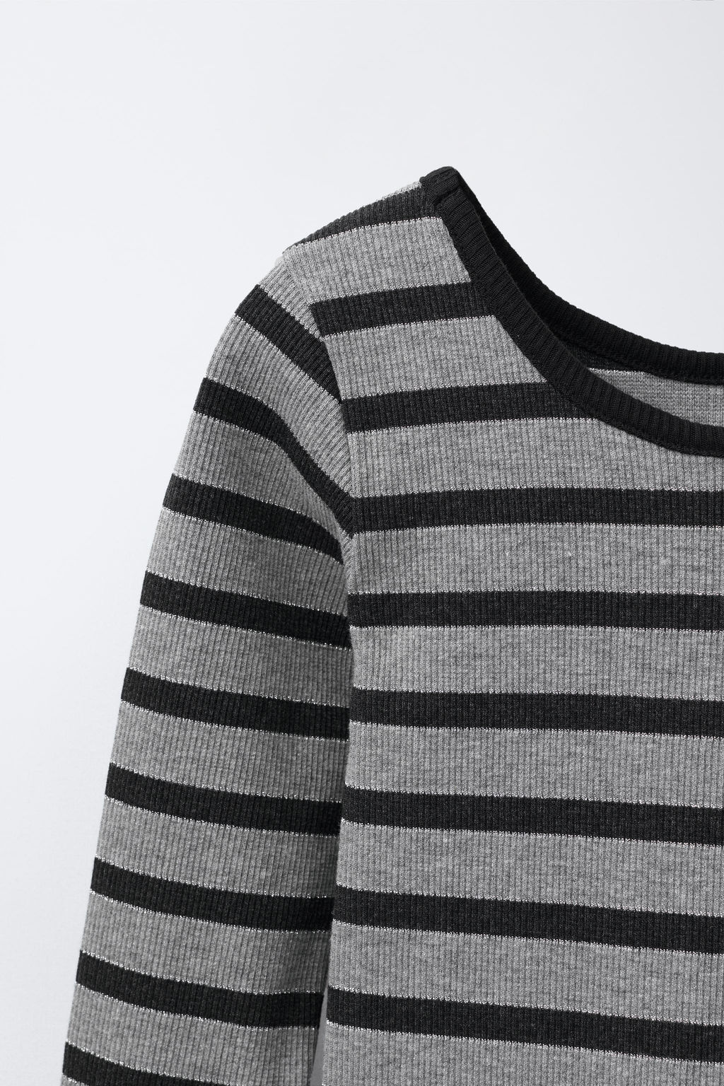 SHINY STRIPED RIBBED DRESS - Zara фото 4