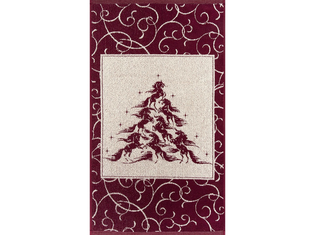 Полотенце махровое 6с103.412ж1 Лошадиная елка (кр.дерево1) 50х90см