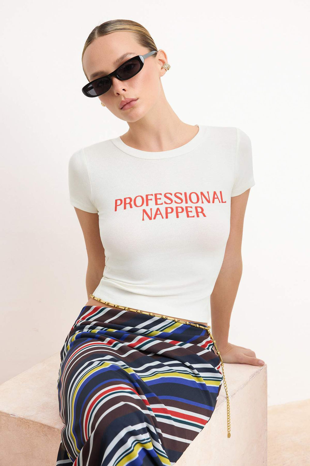 Gri Melanj Fitted/Vucuda Oturan K?sa Kollu Pamuk Ribana Orme T-Shirt TWOSS26TS00126 - Trendyolmilla фото 5