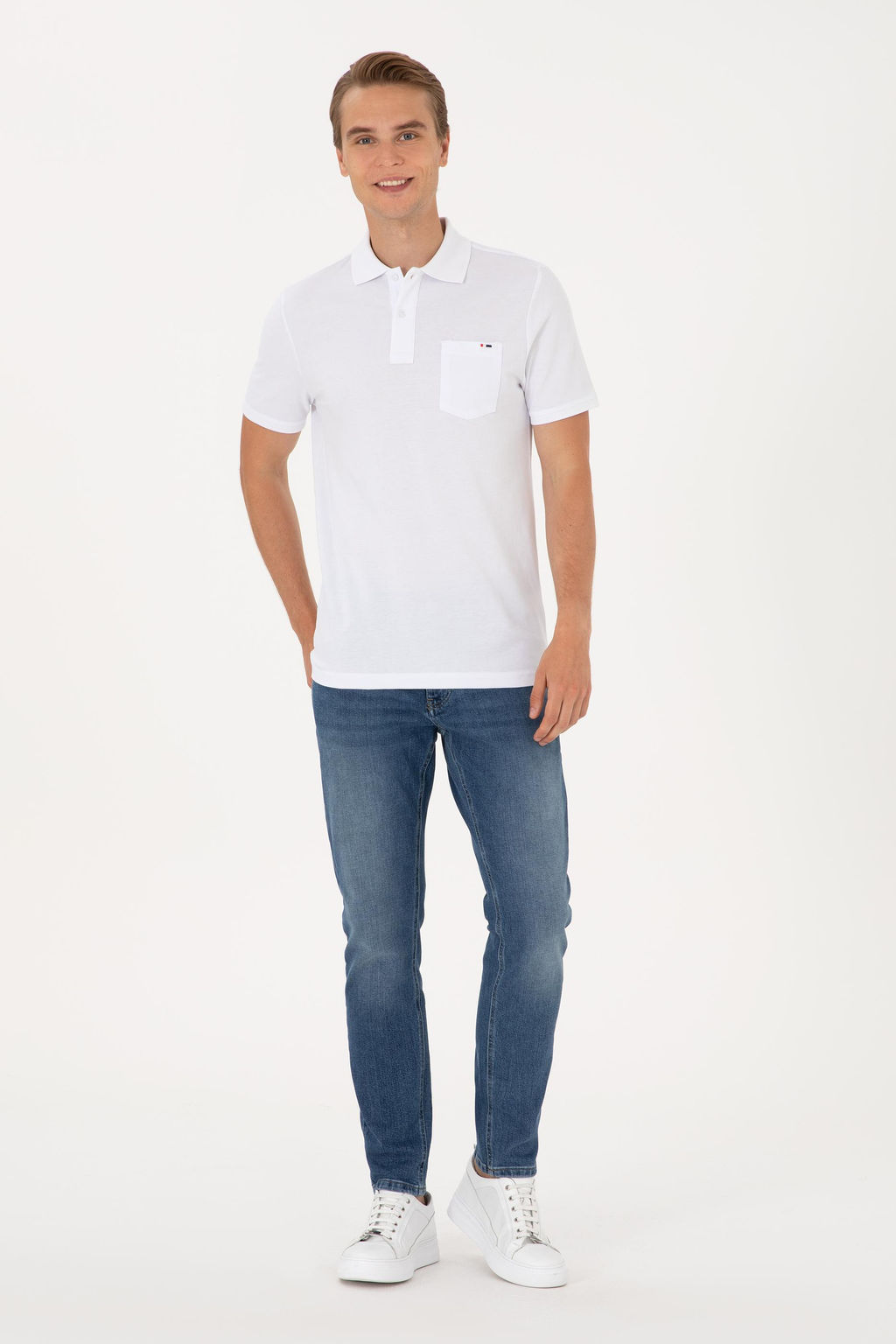 Erkek Regular Fit Polo Yaka Beyaz Cepli Ti__rt Sepette S_rpriz _ndirim - U.s. polo assn фото 4