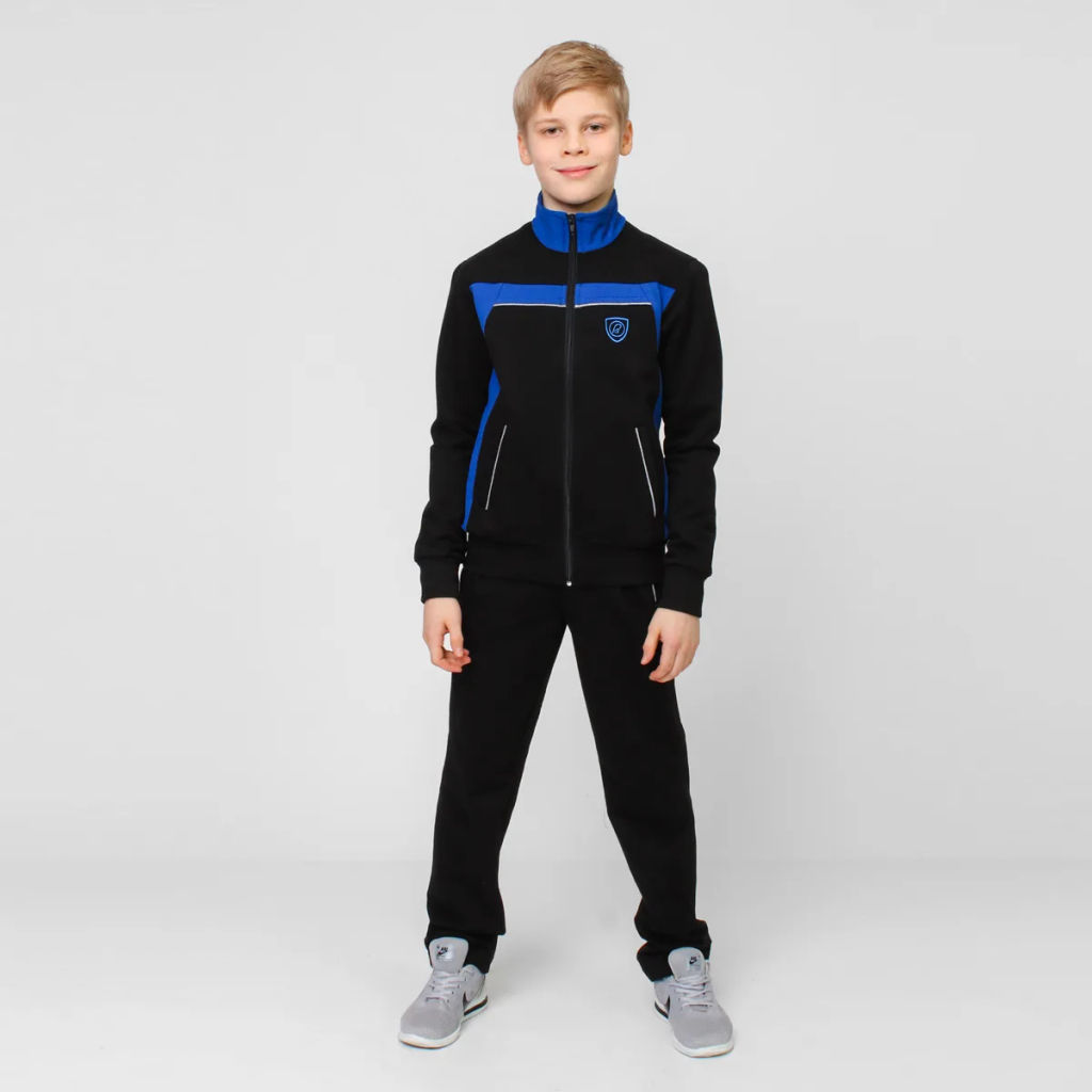 RODOS Спортивный костюм М-187д Чёрный/Васильковый