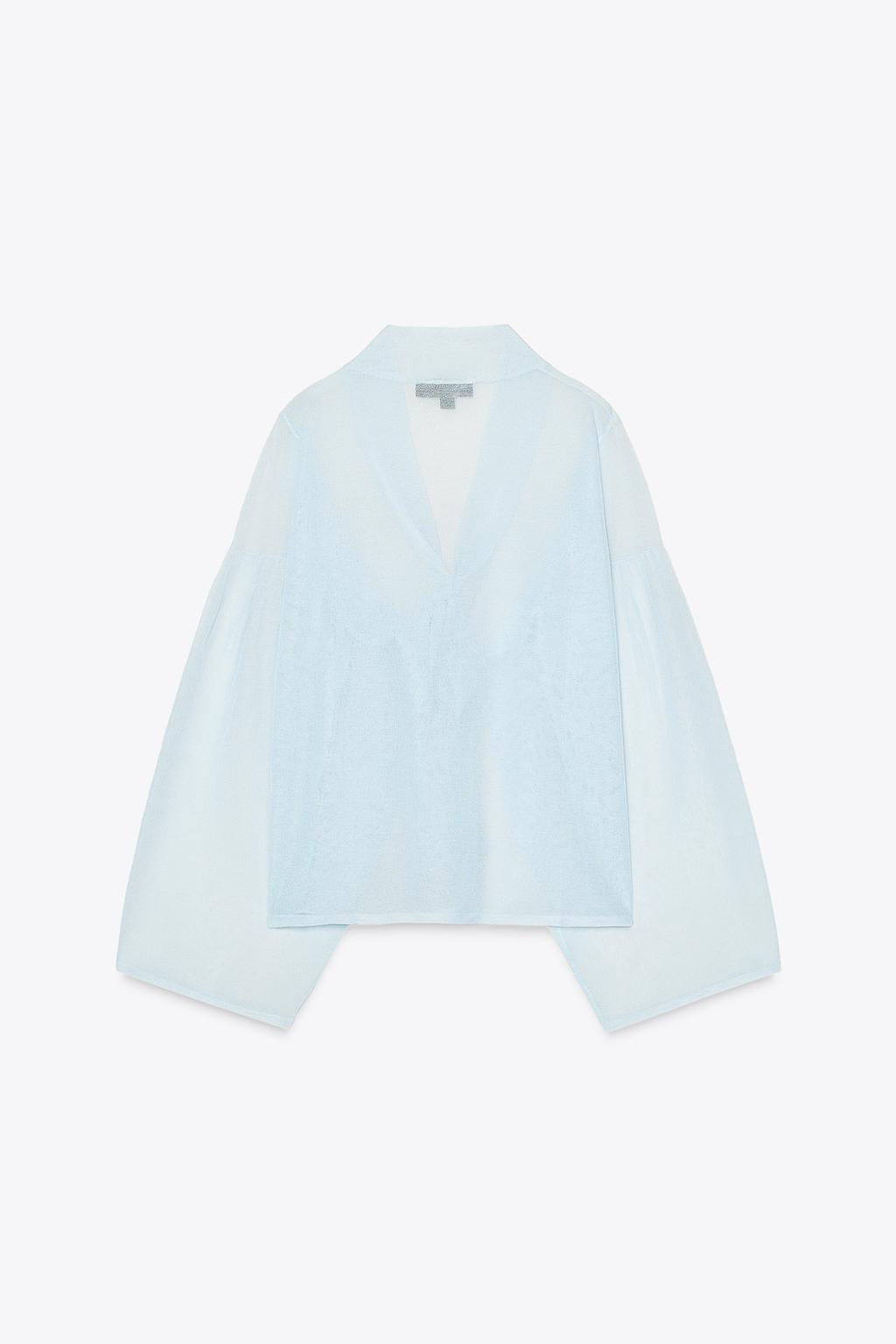 SEMI-SHEER KNITTED BLOUSE - Zara фото 7