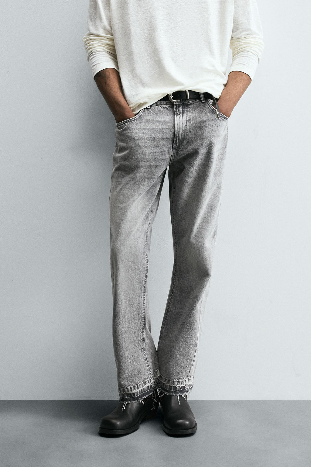 JEANS FLARE FIT / Gris - Zara фото 12