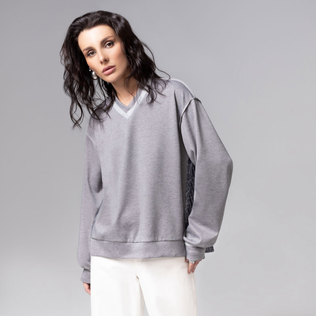 Свитшот со швами наружу, Успех в руках (серый)