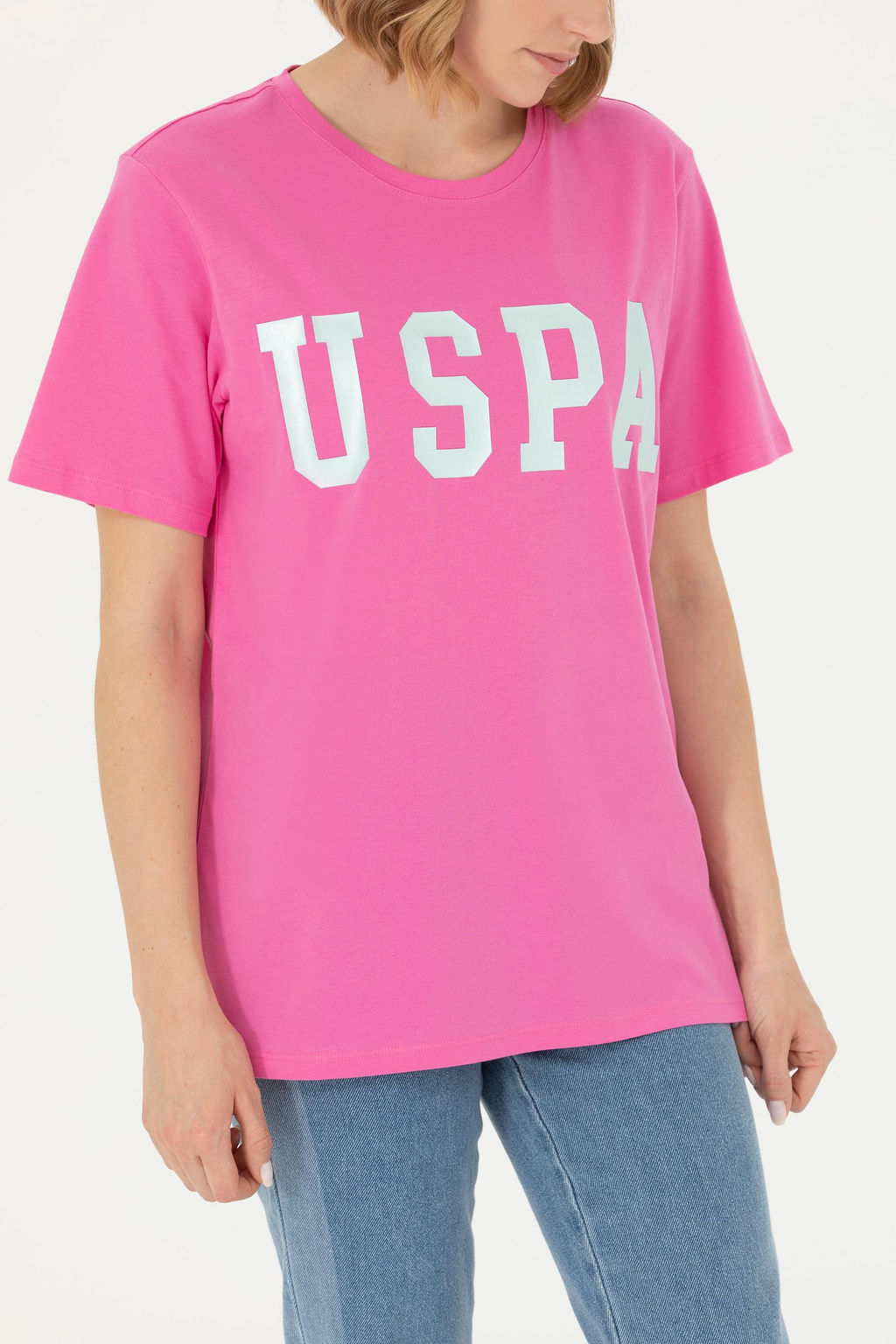 Женская розовая базовая футболка Неожиданная скидка в корзине - U.s. polo assn фото 6