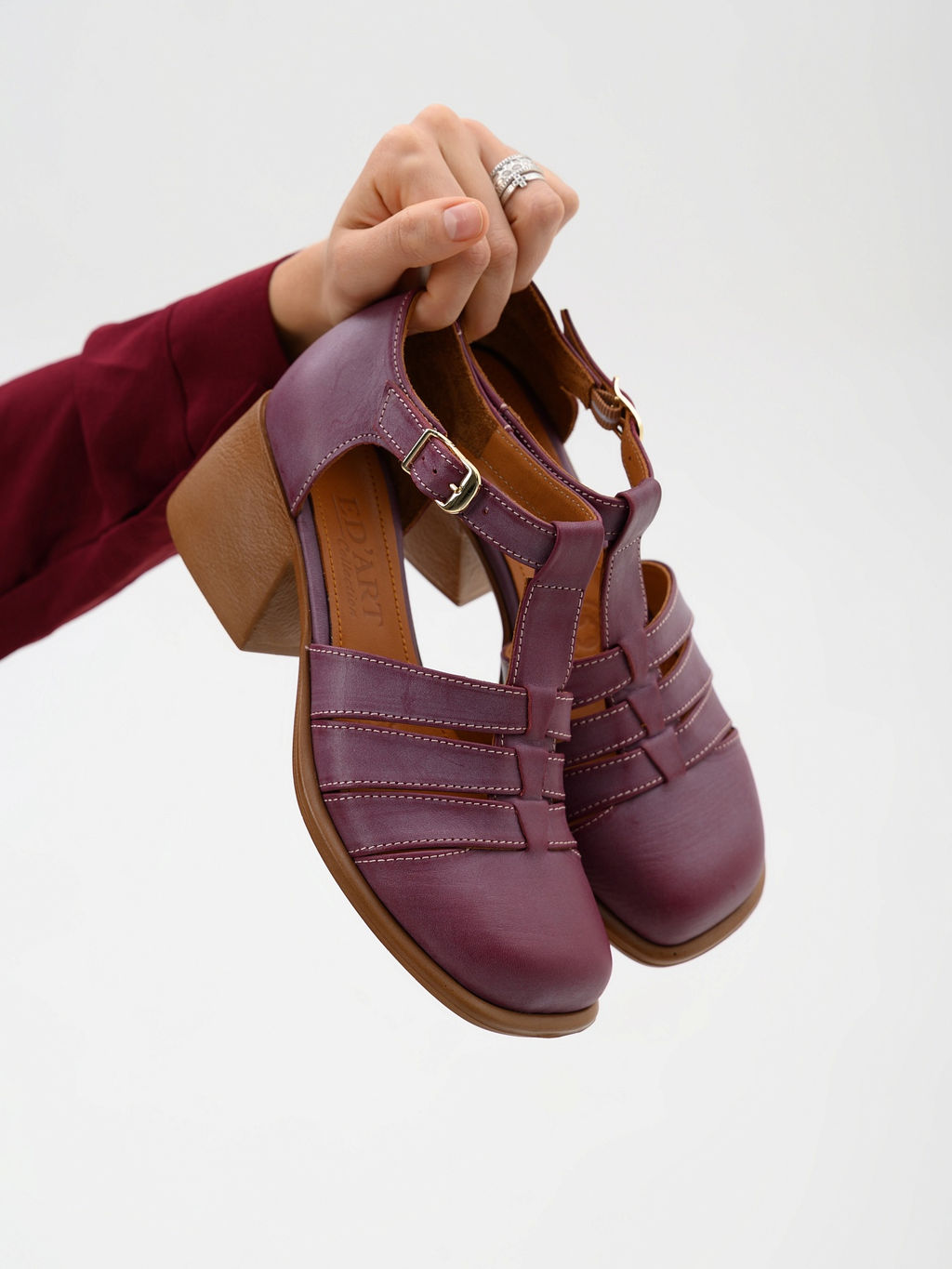 Босоножки 5036.23663bе.Вакса бордо+коричневый