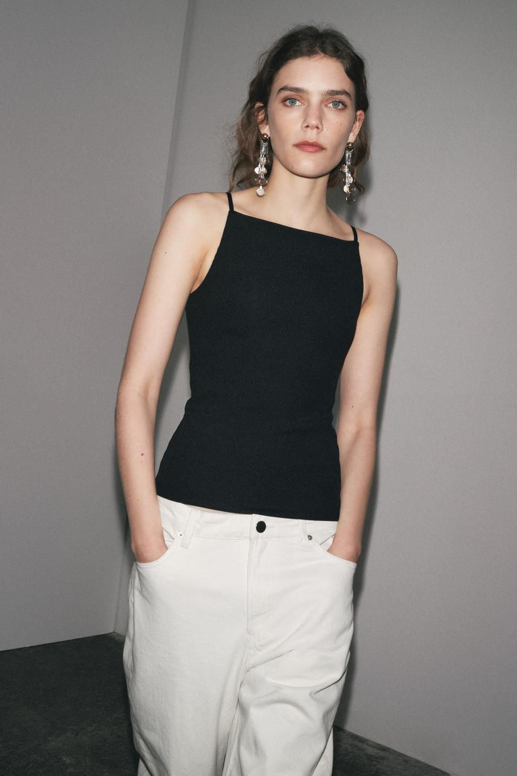 RIB TOP WITH POLYAMIDE STRAPS - Zara фото 16