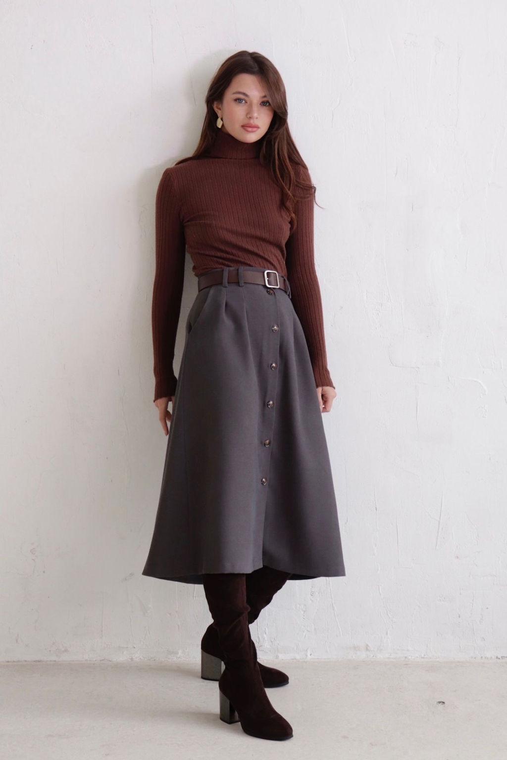 Юбка на пуговицах длины миди - Martichelli фото 22