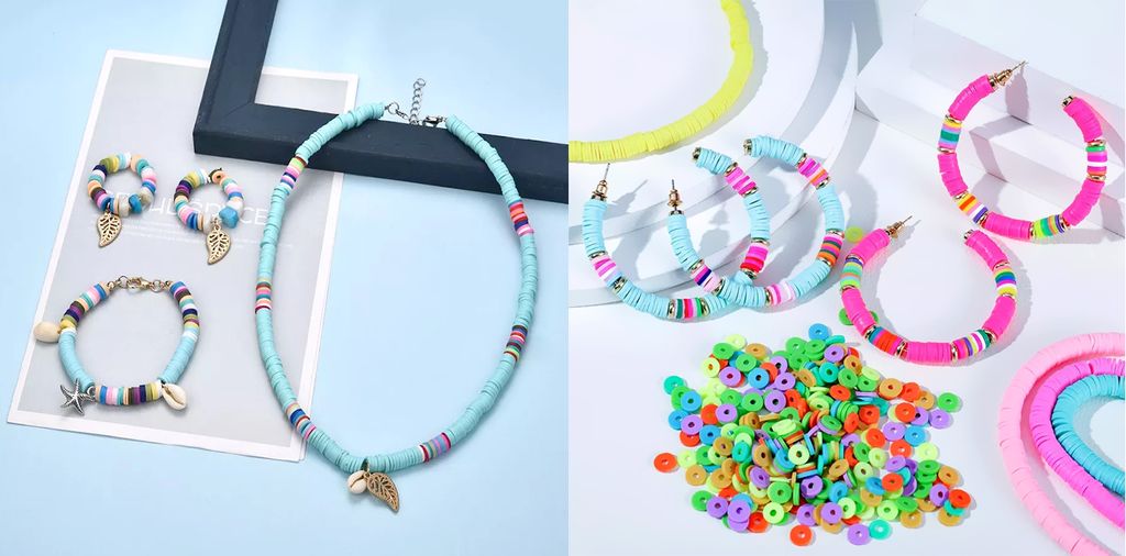 Бусины плоские 6 мм на леске 40 см (5 шт) SF-7285, ярко-розовый - No name фото 5