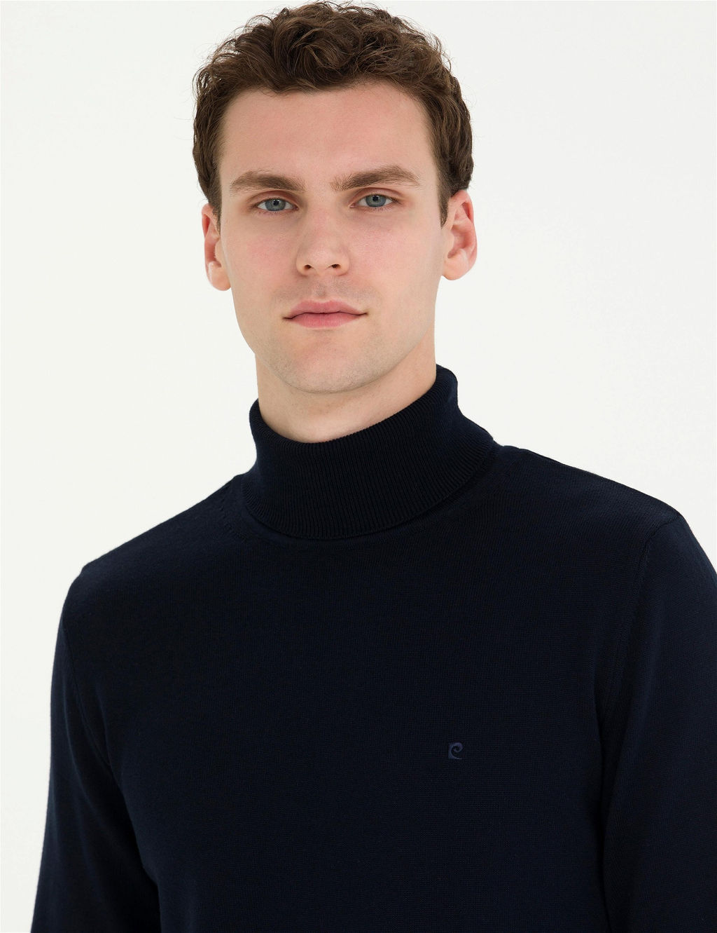 Lacivert Slim Fit Bal_k__ Yaka Basic Triko Kazak - Pierre cardin фото 2