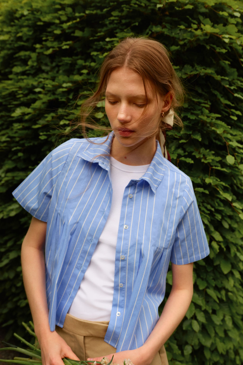 Camisa de popelina con pliegues - H&m фото 5