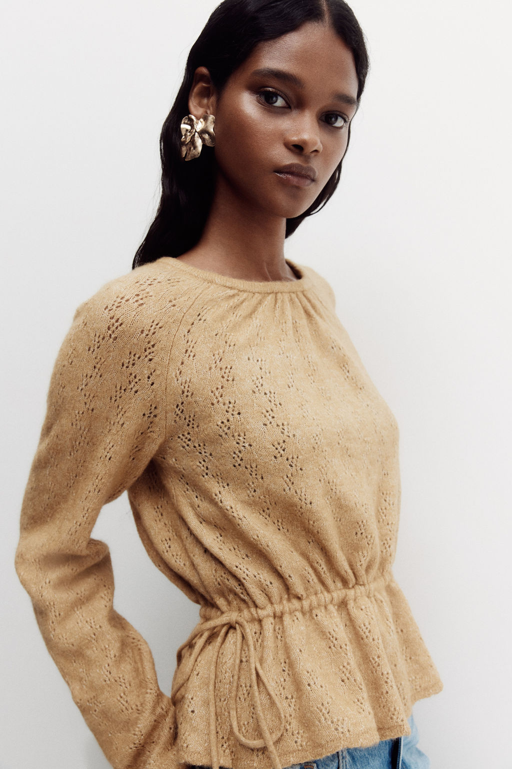 Top en punto pointelle con peplum - H&m фото 4