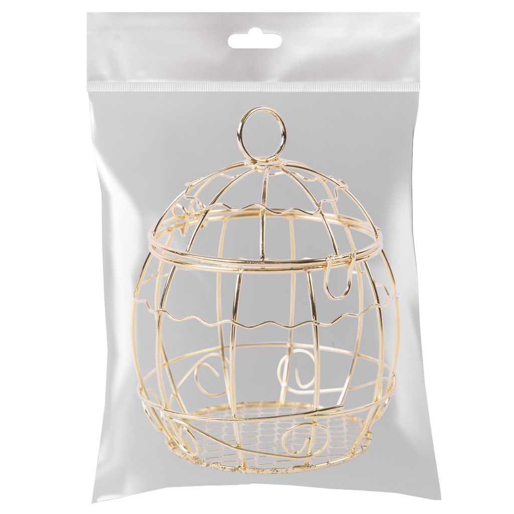 Миниатюра садовая Blumentag MET-404 Клетка металл 9 х 7 см 01 Золотистый  фото 3