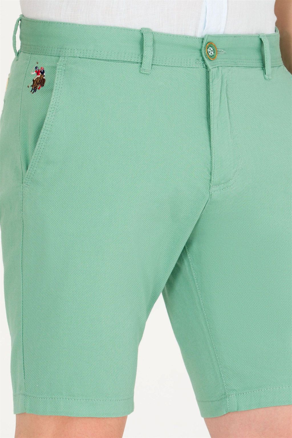 Мужские темно-зеленые тканые шорты - U.s. polo assn фото 5