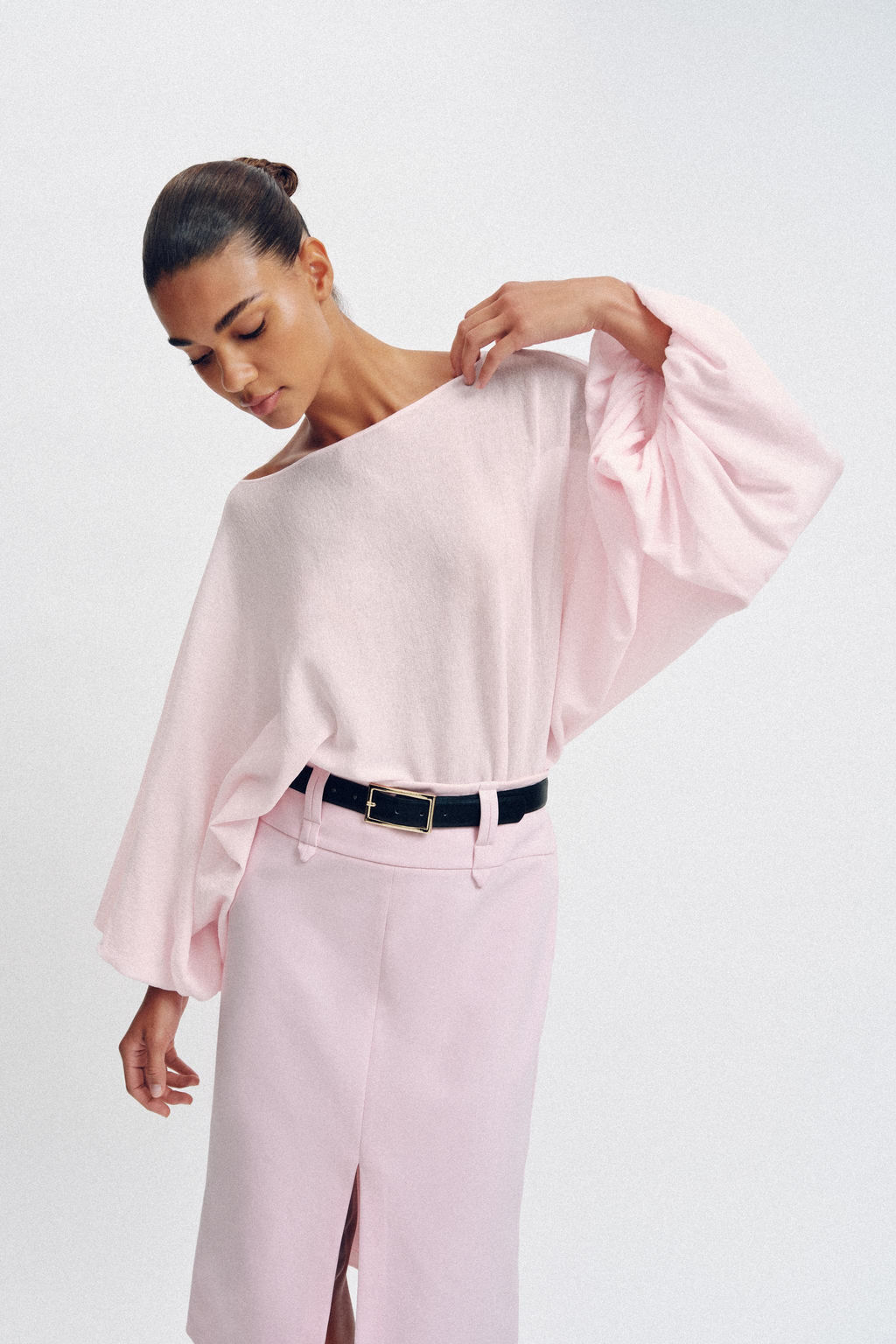 FALDA MIDI TUBO CINTUR?N / Rosa - Zara фото 3