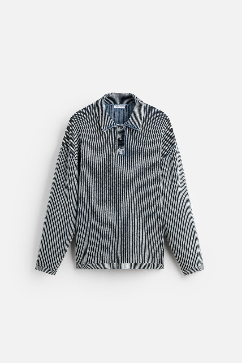 WASHED KNIT POLO SHIRT - Zara фото 7