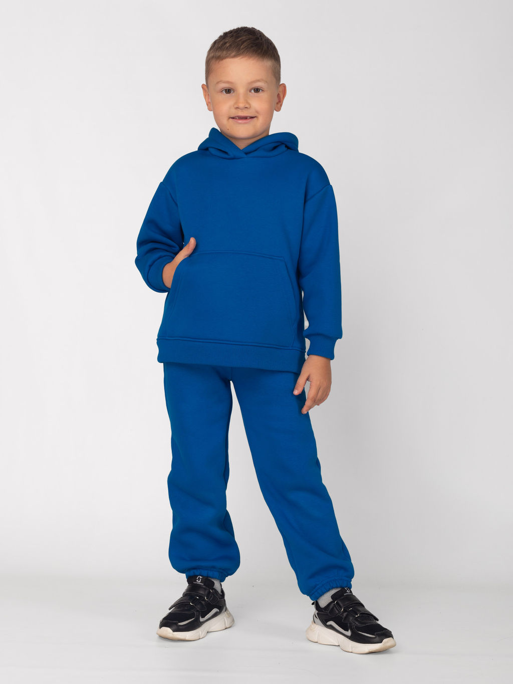 Костюм детский футер 3-х нитка начес пенье Бейби стайл СИНИЙ НЕОН 3 - Domtrik фото 7
