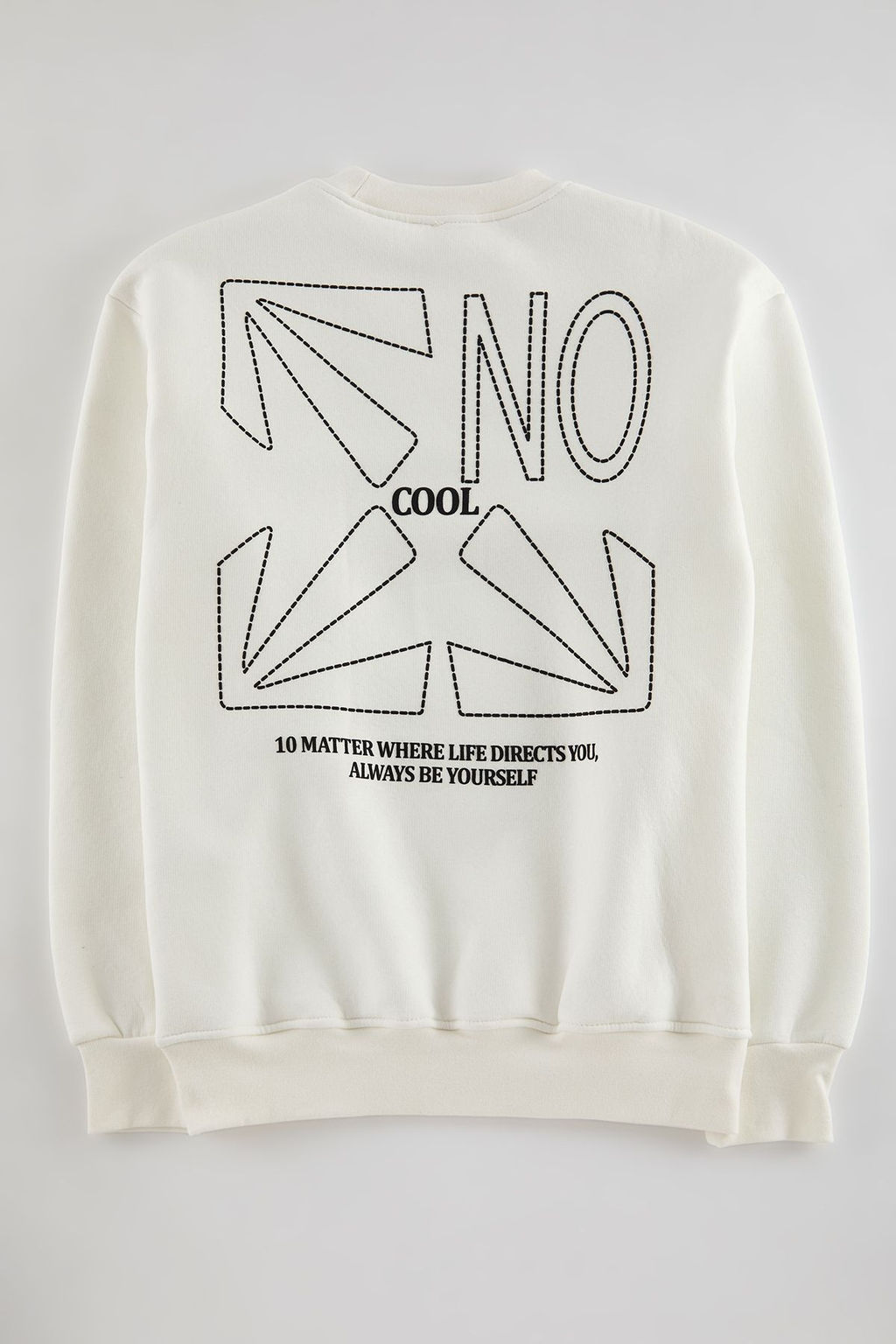Beyaz Regular/Normal Kesim Kabar?k Yaz? Bask?l? Ici Polarl? Sweatshirt TMNAW25SW00190 - Trendyolmilla фото 6