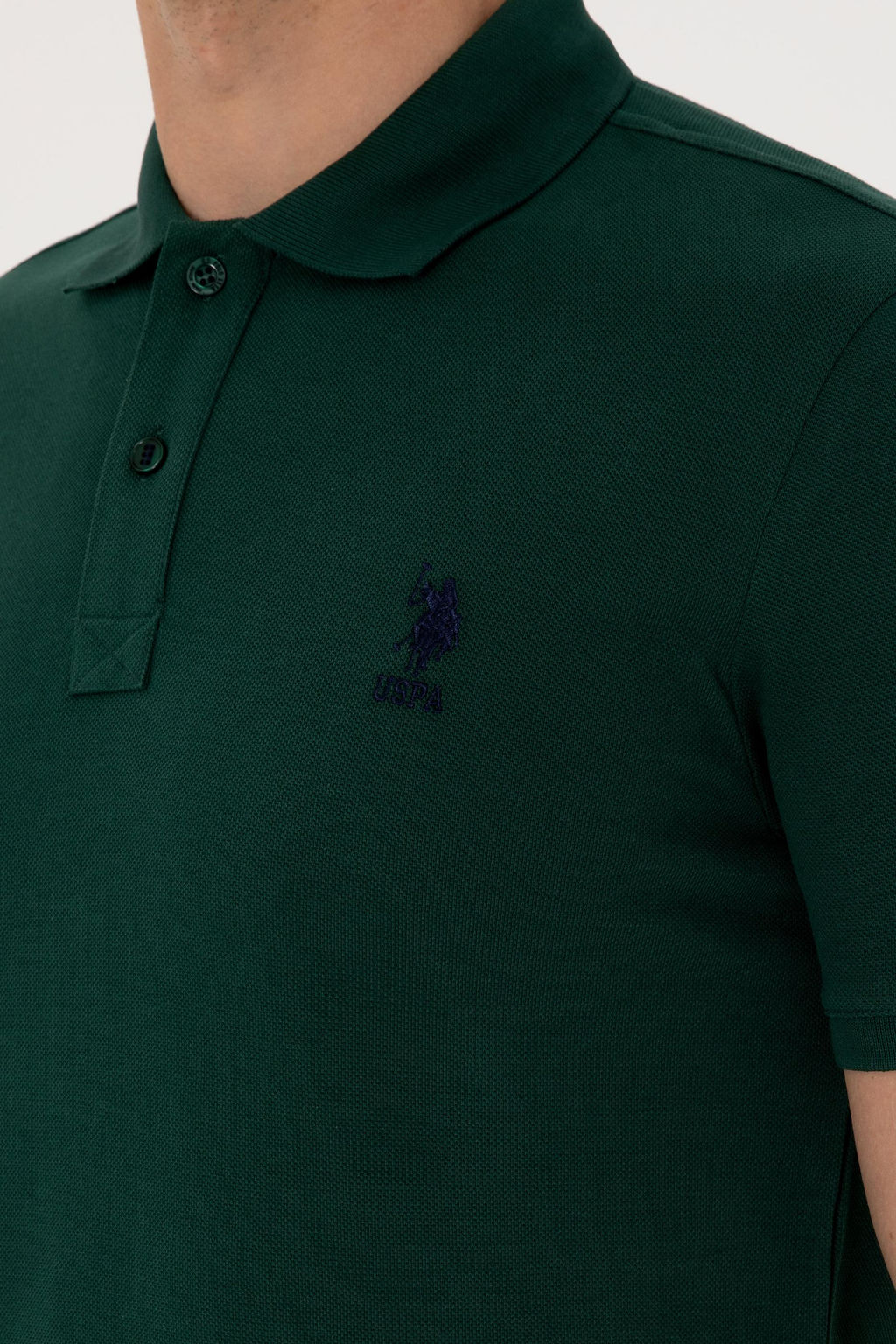 Erkek Slim Fit Polo Yaka Koyu Ye_il Basic Ti__rt Sepette S_rpriz _ndirim - U.s. polo assn фото 7