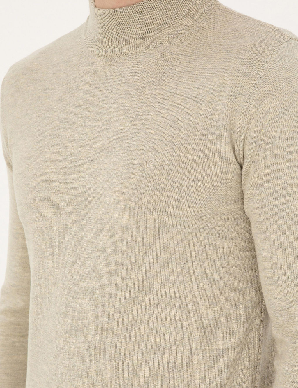 Kum Melanj Slim Fit Yar_m Bal_k__ Yaka Basic Triko Kazak