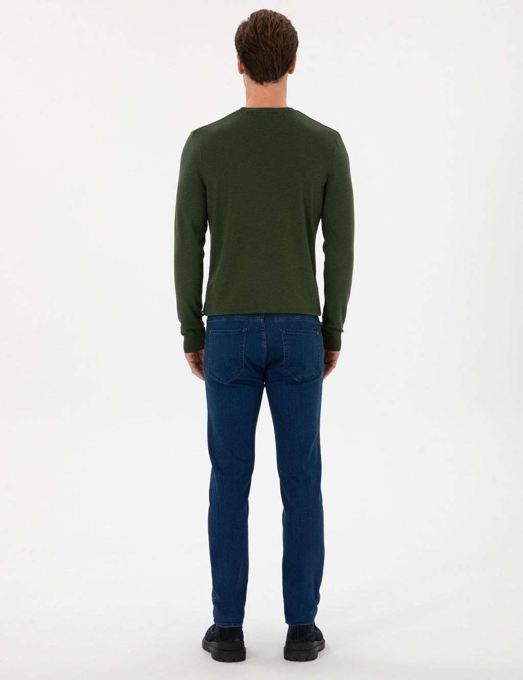 A__k Mavi Slim Fit Pamuk Liyosel Kar___ml_ Jean Pantolon