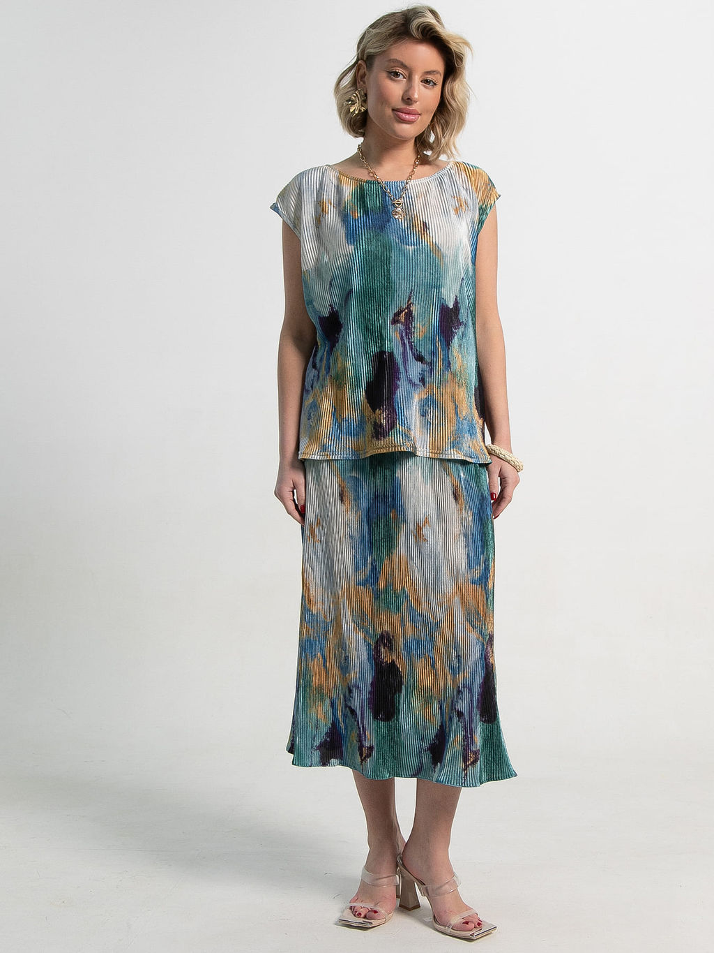 Костюм с юбкой Вайнона (зеленый) К15119-10М - Lt collection фото 7