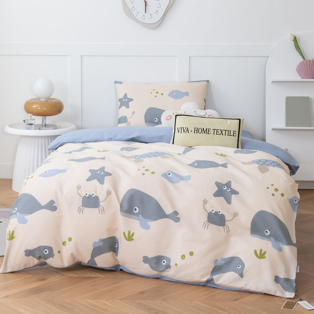 Комплект постельного белья на резинке Сатин Люкс KIDS 100% хлопок CDKR050 120*200*25/1.5 спальный/50-70 1 шт