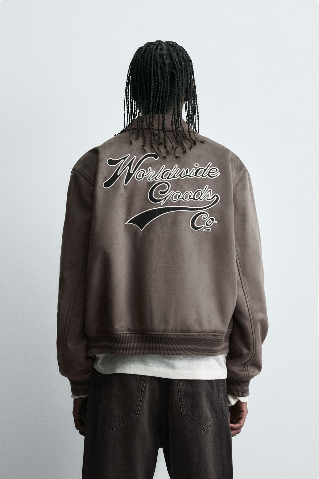 FAUX SUEDE JACKET WITH PATCH AND EMBROIDERY DETAIL - Zara фото 3