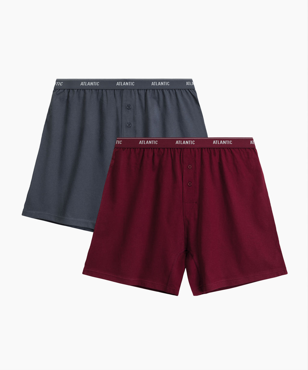 ATLANTIC 2RMX-001 Трусы боксеры - набор (2 шт.) графитовый + каберне