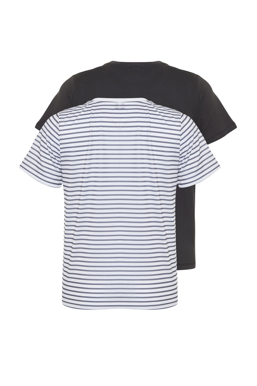 TRENDYOLMILLA Cok Renkli %100 Pamuk Suprem Bisiklet Yaka 2li Paket Orme T-Shirt TWOSS20TS0141 фото 44