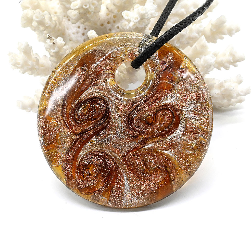 Муранское стекло украшения Круг 49мм цв.коньячный