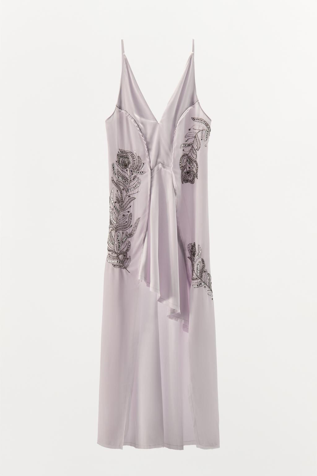 CREPE DRESS WITH BEADS AND EMBROIDERY - Zara фото 5