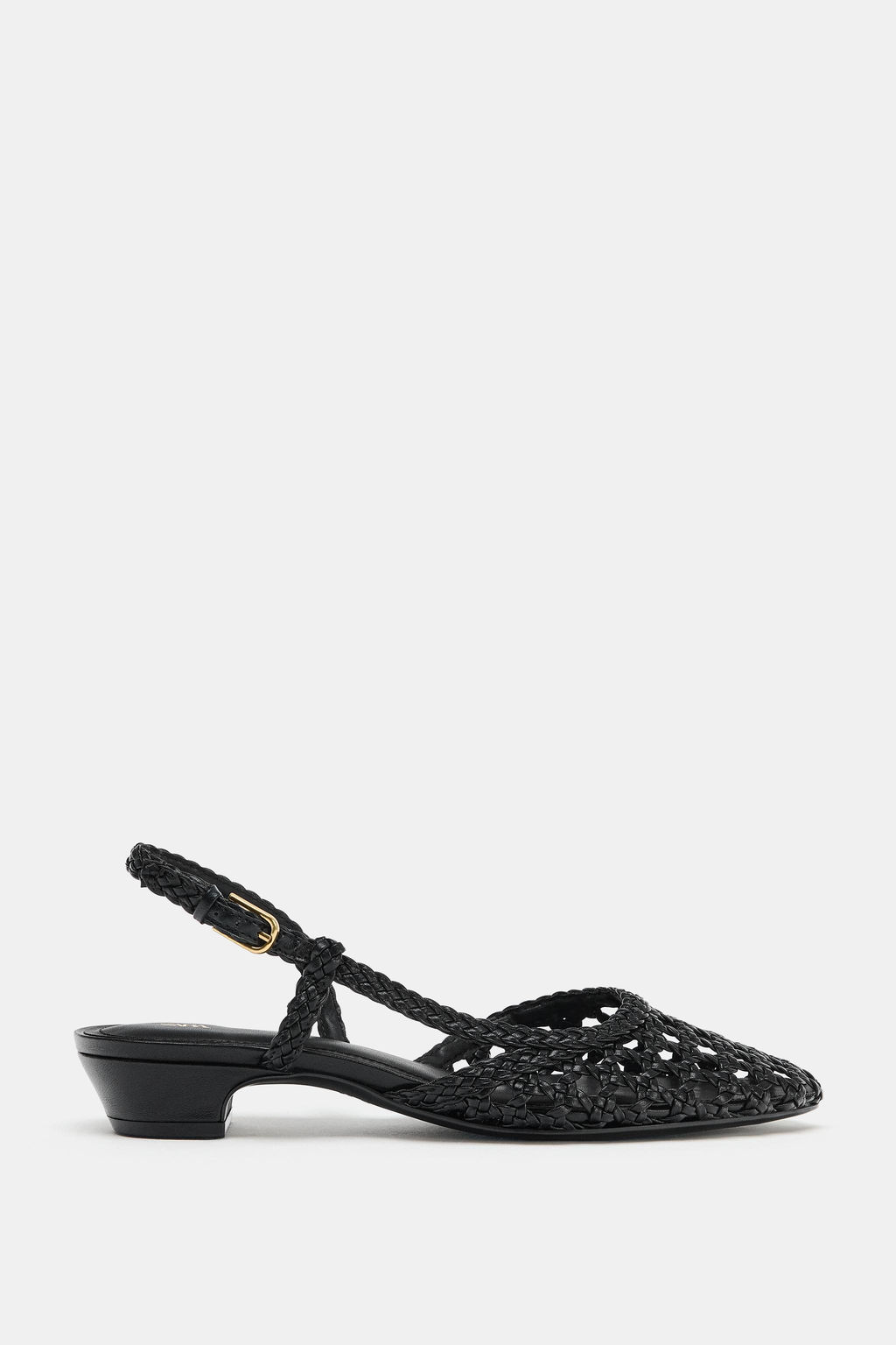 ZAPATO DESTALONADO TRENZADO / Negro - Zara фото 4