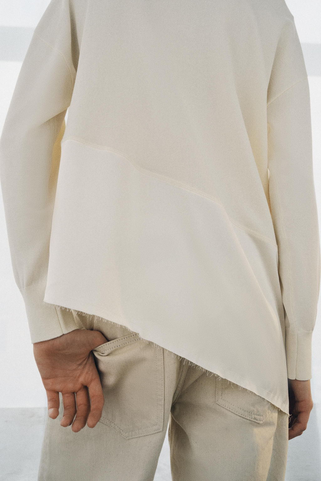 JERSEY PUNTO COMBINADO ASIM?TRICO / Blanco - Zara фото 3