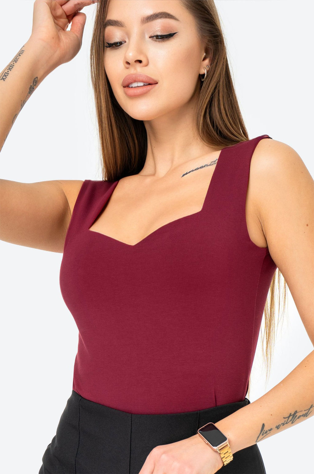 Женский трикотажный топ с вырезом Happy Fox  фото 2