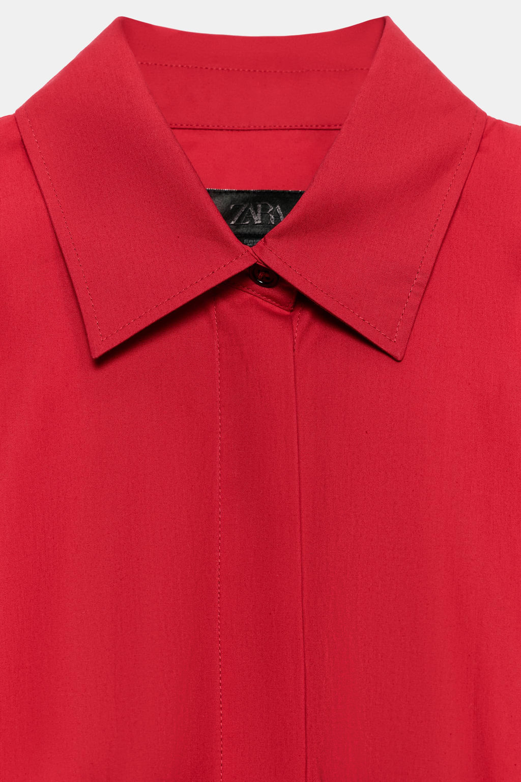 CAMISA POPEL?N ZW COLLECTION / Rojo - Zara фото 12