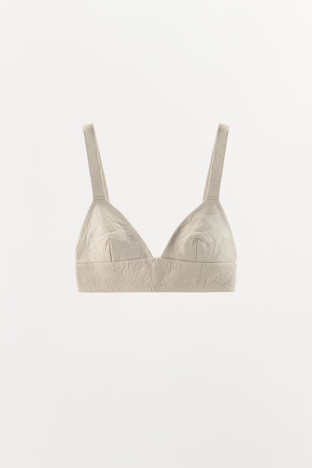 BRALETTE TRIANGULAR PIEL 100% / Gris - Zara фото 5