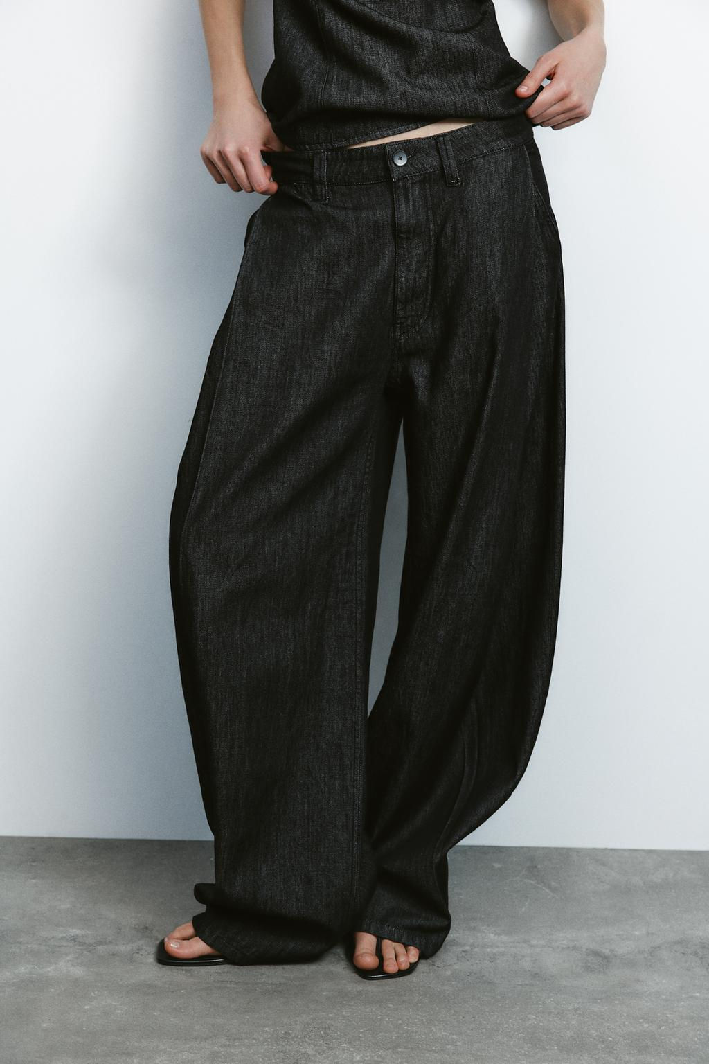 DENIM TROUSERS WITH DARTS - Zara фото 9