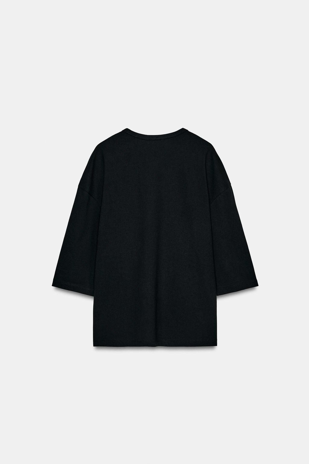 CAMISETA R?STICA MANGA TRES CUARTOS / Carb?n - Zara фото 6